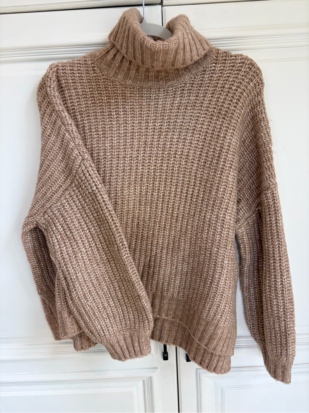Splendid Cozy Turtleneck Chunky Knit Sweater - Beige